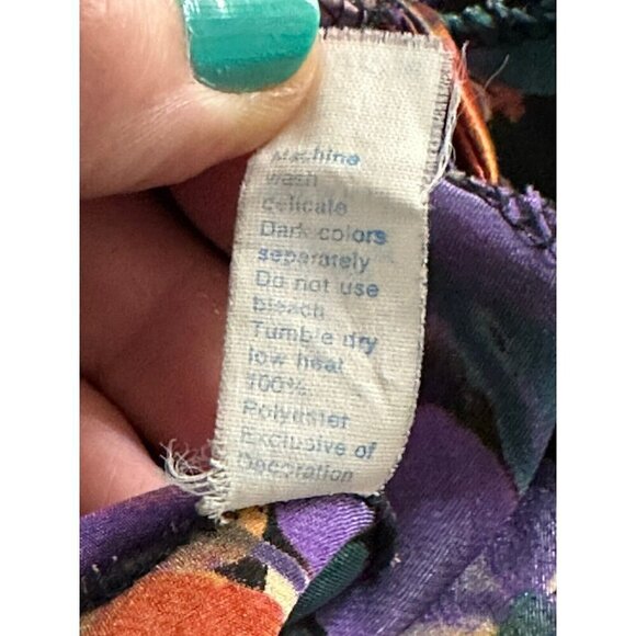 Vintage Myonne Lingerie Dark Floral Lace High Cut Silky Teddy Romper Medium Y2K - Picture 10 of 10